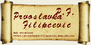 Prvoslavka Filipčević vizit kartica